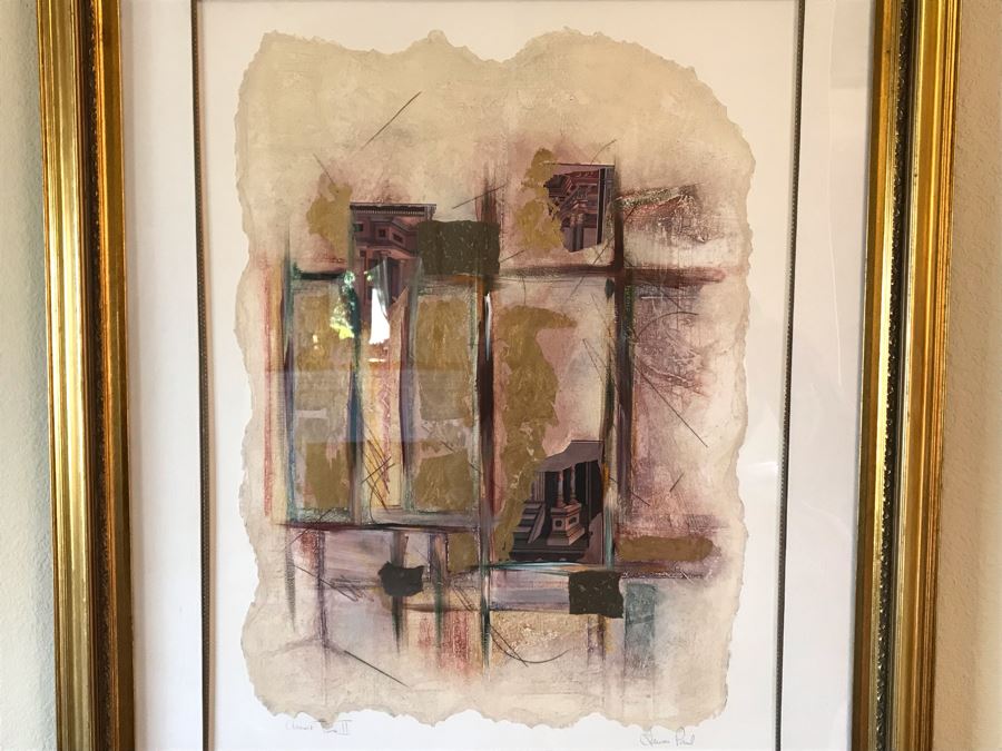 JUST ADDED - Lauren Paul Monoprint/Monotype Titled 'Ancient Times II' Edition 1 Of 1 - Large 43 X 55 - FRE [Photo 3]