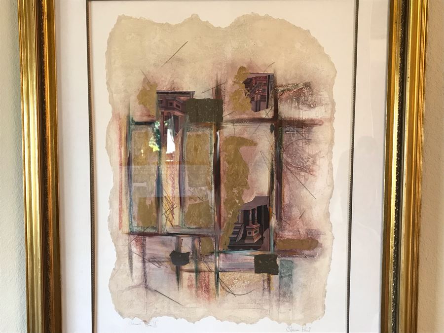 JUST ADDED - Lauren Paul Monoprint/Monotype Titled 'Ancient Times II' Edition 1 Of 1 - Large 43 X 55 - FRE [Photo 4]