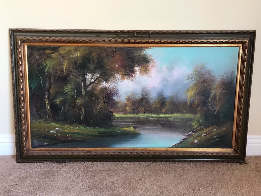 JUST ADDED - Large Original Plein Air Oil Painting 55 X 31 - FRE