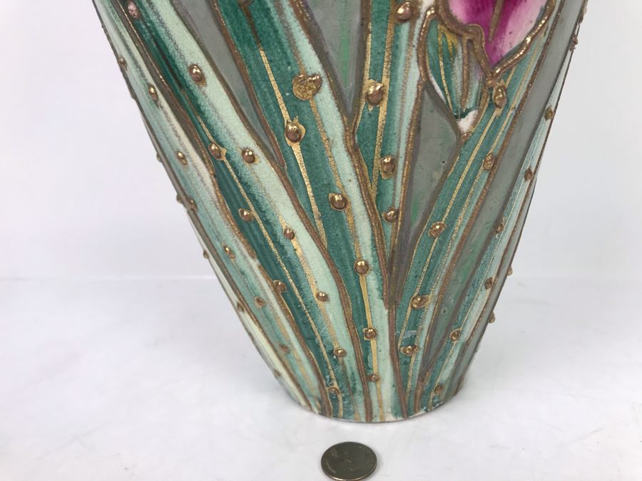 JUST ADDED - Stunning Art Nouveau Signed Vase 18H - FRE [Photo 7]