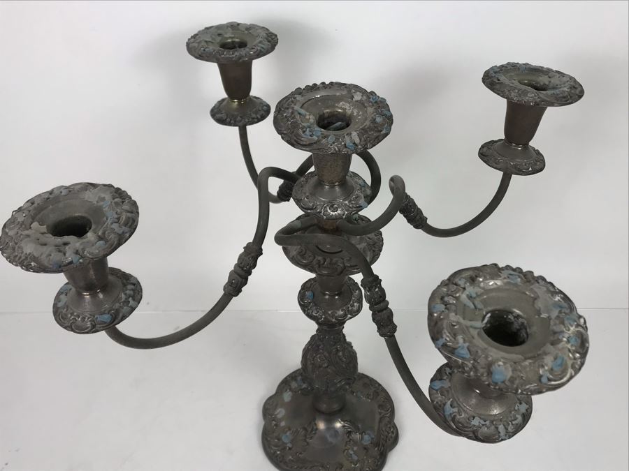 JUST ADDED - Vintage Silverplate Candelabra 15H - FRE [Photo 5]