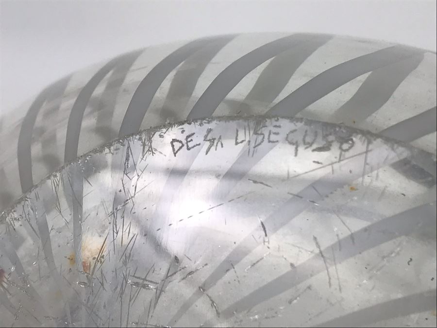 JUST ADDED - Vintage Signed Livio Seguso Striped Murano Art Glass Vase 13.5H - Retails $775 - FRE [Photo 9]