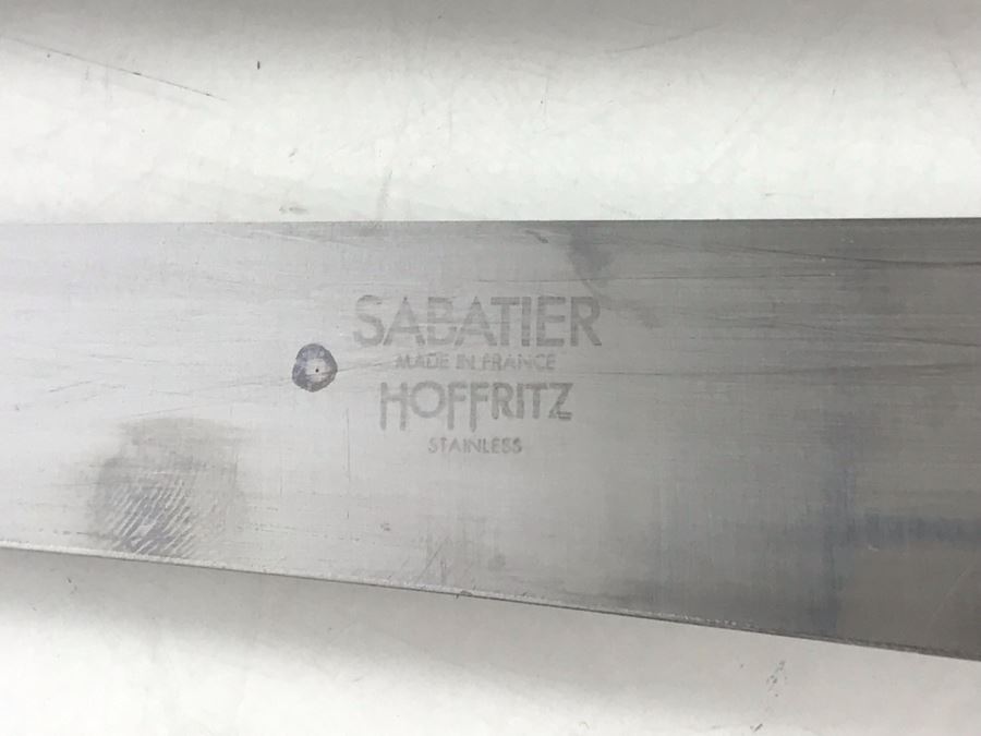 JUST ADDED - (2) Sabatier French Hoffritz Knives, Knife Blade Sharpener, Ginsu Knife And Oneida Stainless Japan Salad Serving Set - FRE [Photo 3]