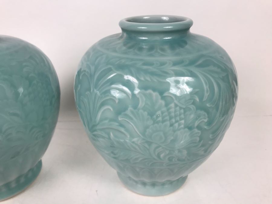 JUST ADDED - Pair Of Signed Vases 9.5H - FRE [Photo 3]