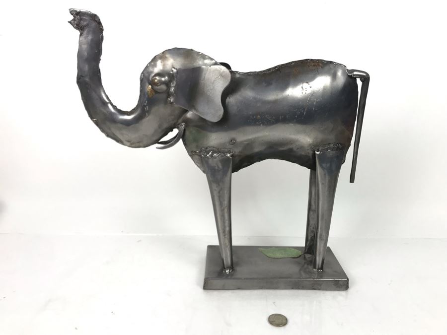 JUST ADDED - Metal Elephant Sculpture 13H - FRE [Photo 6]