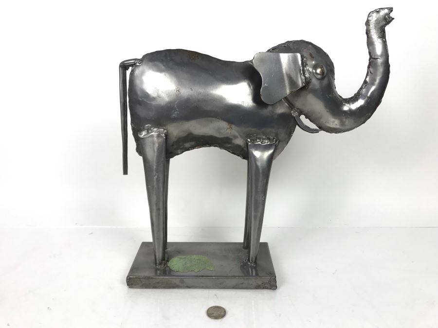 JUST ADDED - Metal Elephant Sculpture 13H - FRE [Photo 1]