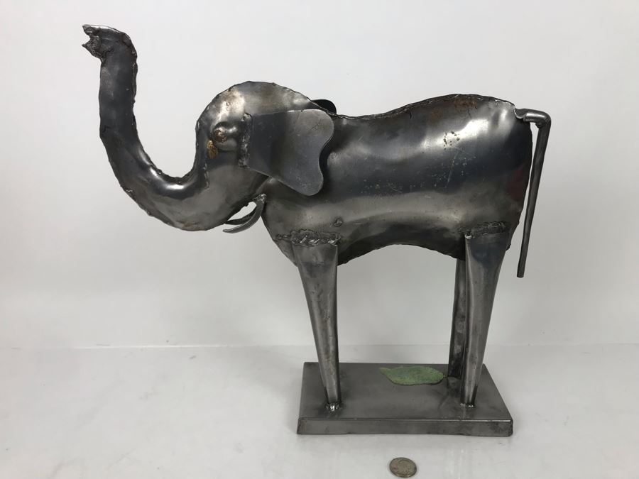 JUST ADDED - Metal Elephant Sculpture 13H - FRE [Photo 3]