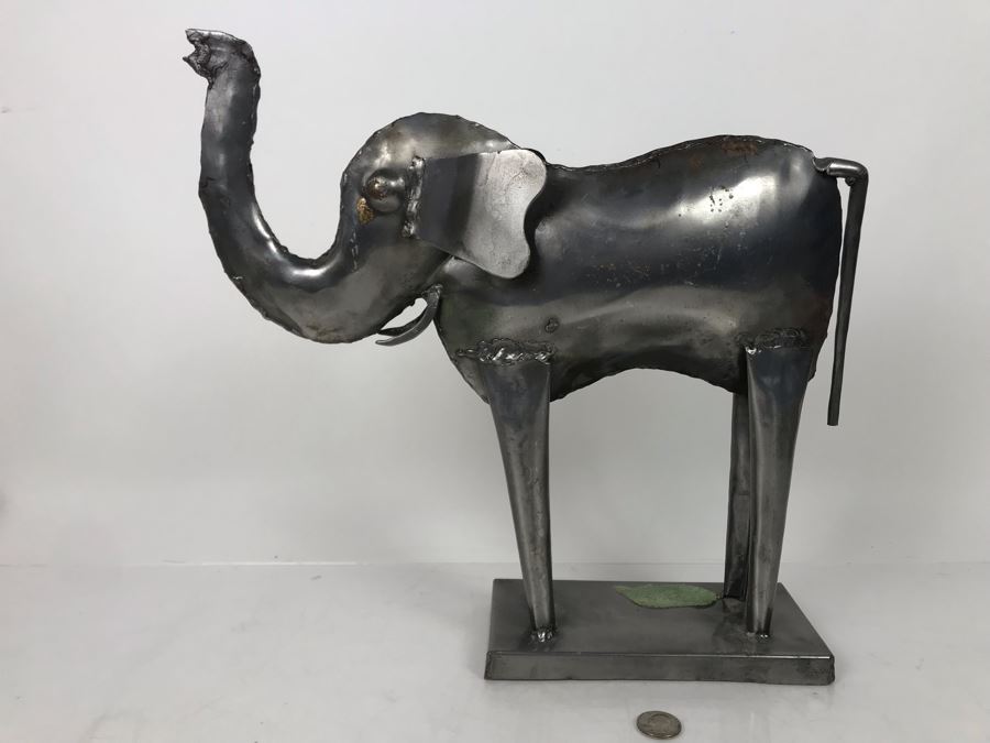 JUST ADDED - Metal Elephant Sculpture 13H - FRE [Photo 2]