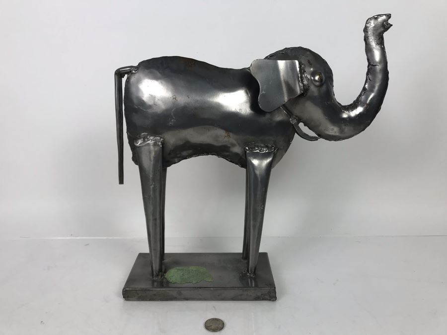 JUST ADDED - Metal Elephant Sculpture 13H - FRE [Photo 5]