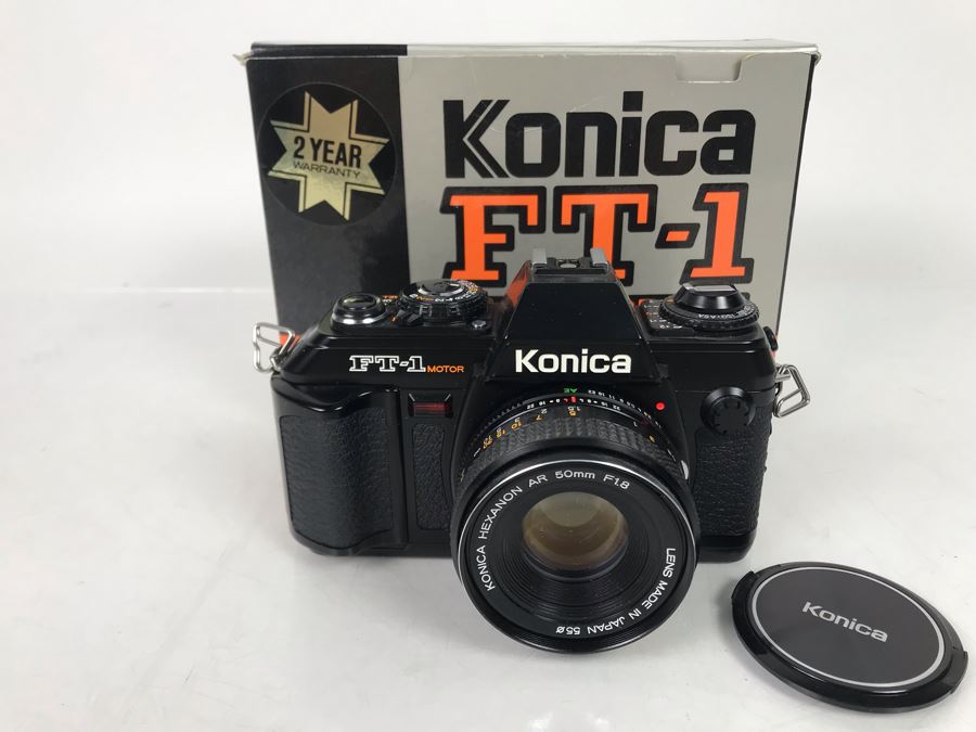 JUST ADDED - Vintage Like New Konica FT-1 Motor Camera With Lens And Box - FRE