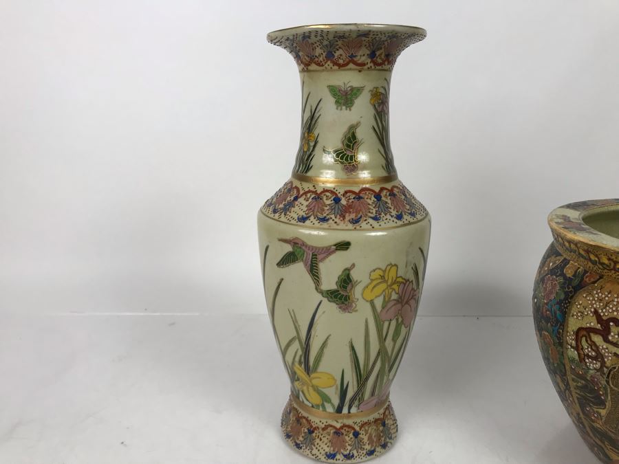 JUST ADDED - Asian Vase 12H And Flower Pot - FRE [Photo 15]