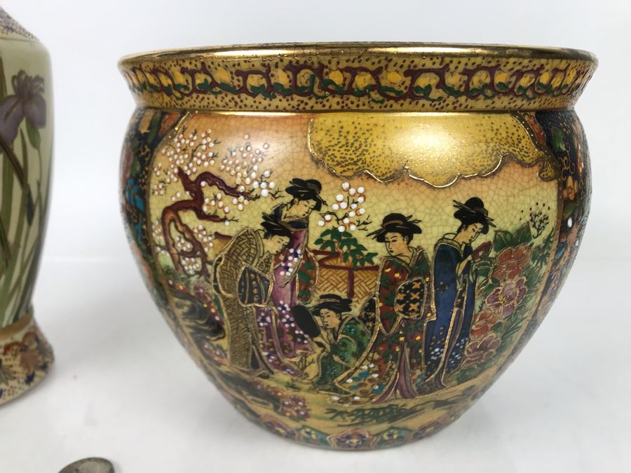 JUST ADDED - Asian Vase 12H And Flower Pot - FRE [Photo 7]