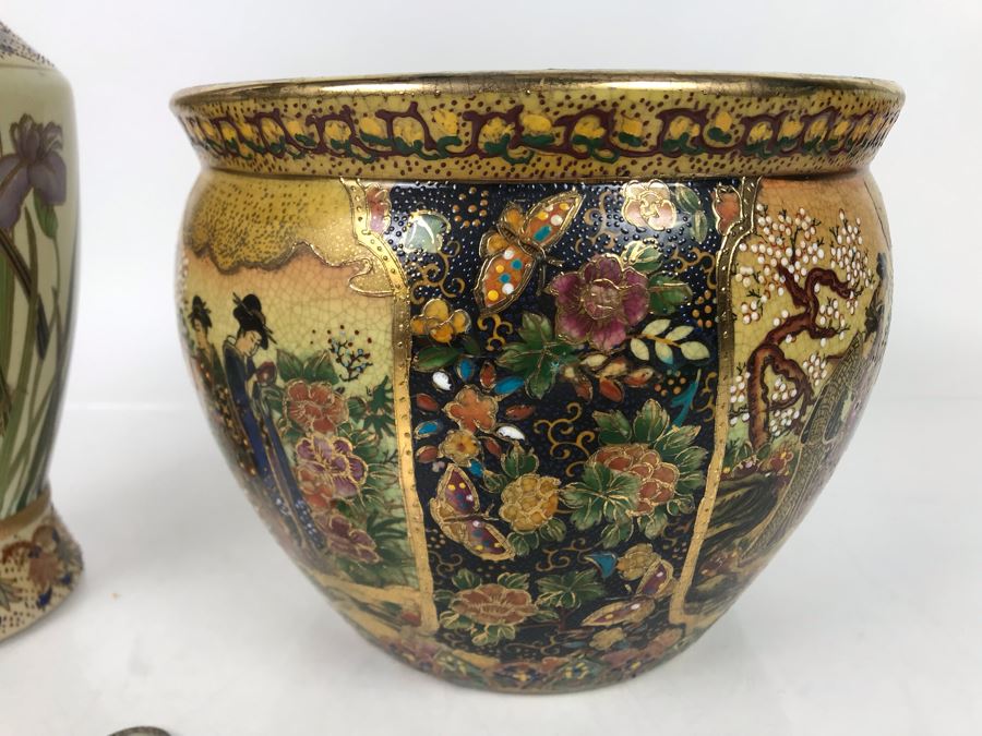 JUST ADDED - Asian Vase 12H And Flower Pot - FRE [Photo 6]