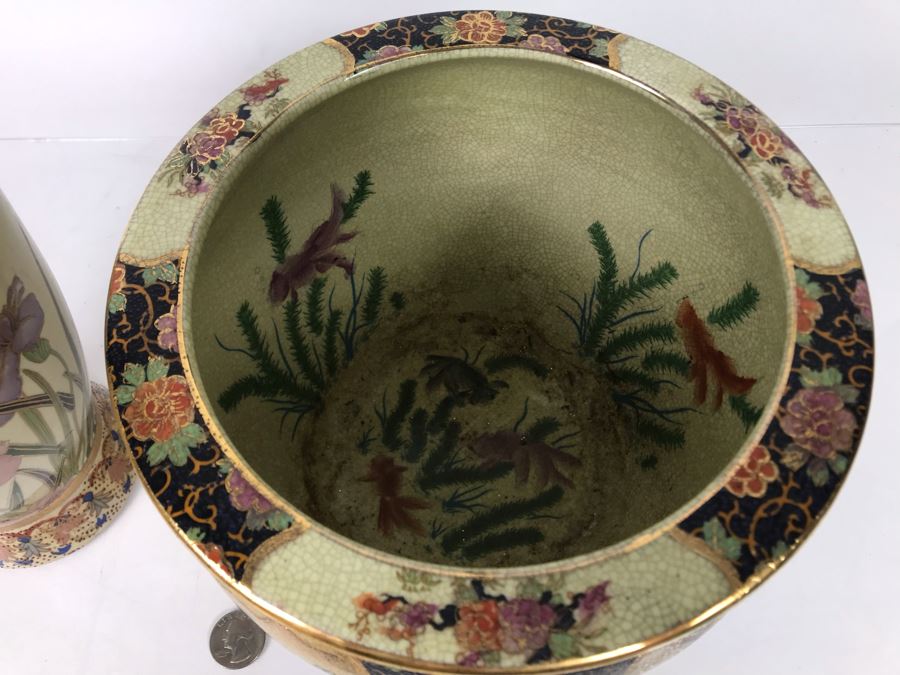 JUST ADDED - Asian Vase 12H And Flower Pot - FRE [Photo 9]