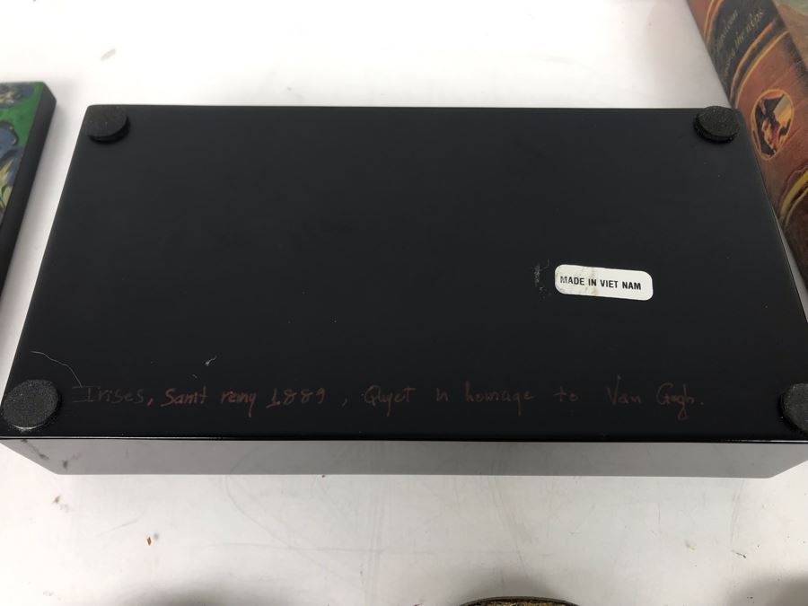 JUST ADDED - Faux Book Safe, Brass Wall Bow Wall Hangers, Vietnamese Box Homage To Van Gogh And Florence Italy Box And Drink Coasters - FRE [Photo 11]