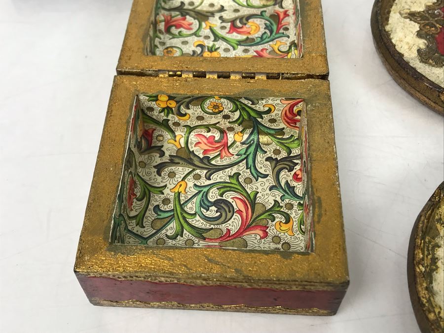 JUST ADDED - Faux Book Safe, Brass Wall Bow Wall Hangers, Vietnamese Box Homage To Van Gogh And Florence Italy Box And Drink Coasters - FRE [Photo 17]