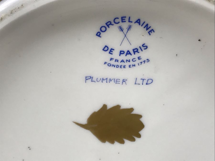JUST ADDED - Porcelaine De Paris French Porcelain Plummer Ltd Flower Pot 7R, Karlsbad BBD Bowl And Art Glass Vase 12H - FRE [Photo 7]
