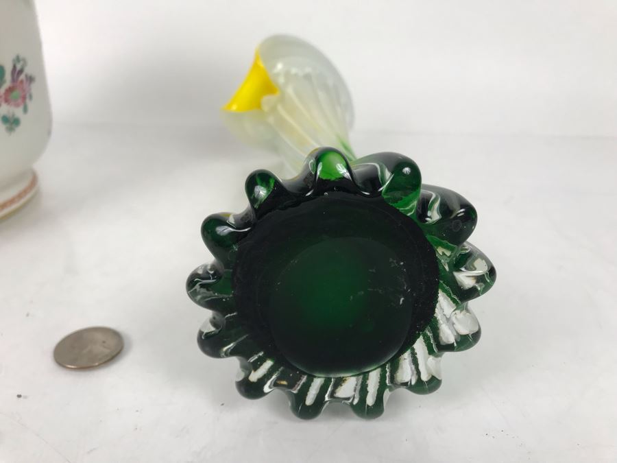 JUST ADDED - Porcelaine De Paris French Porcelain Plummer Ltd Flower Pot 7R, Karlsbad BBD Bowl And Art Glass Vase 12H - FRE [Photo 14]