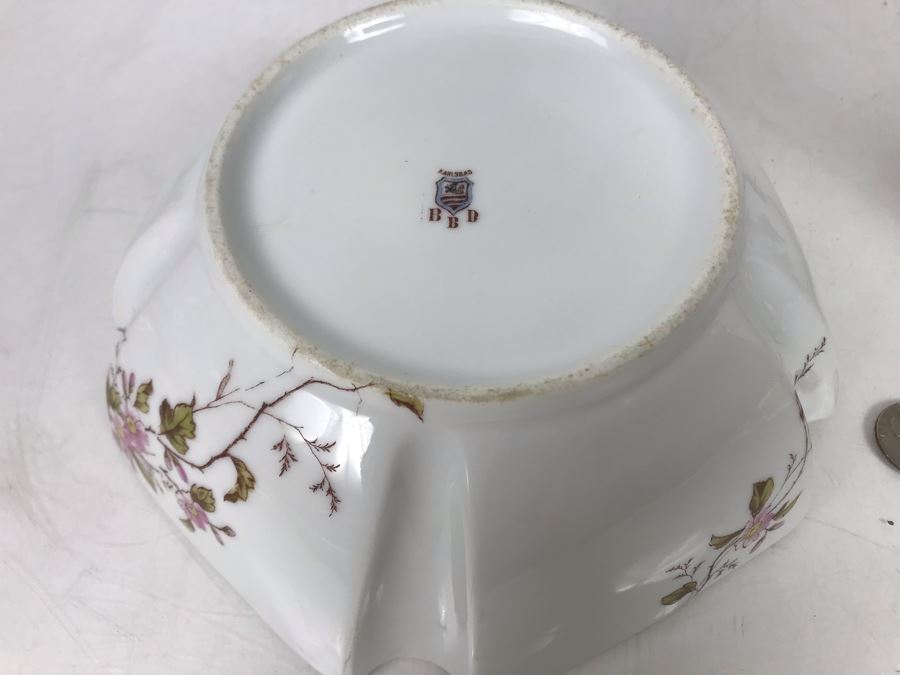 JUST ADDED - Porcelaine De Paris French Porcelain Plummer Ltd Flower Pot 7R, Karlsbad BBD Bowl And Art Glass Vase 12H - FRE [Photo 10]