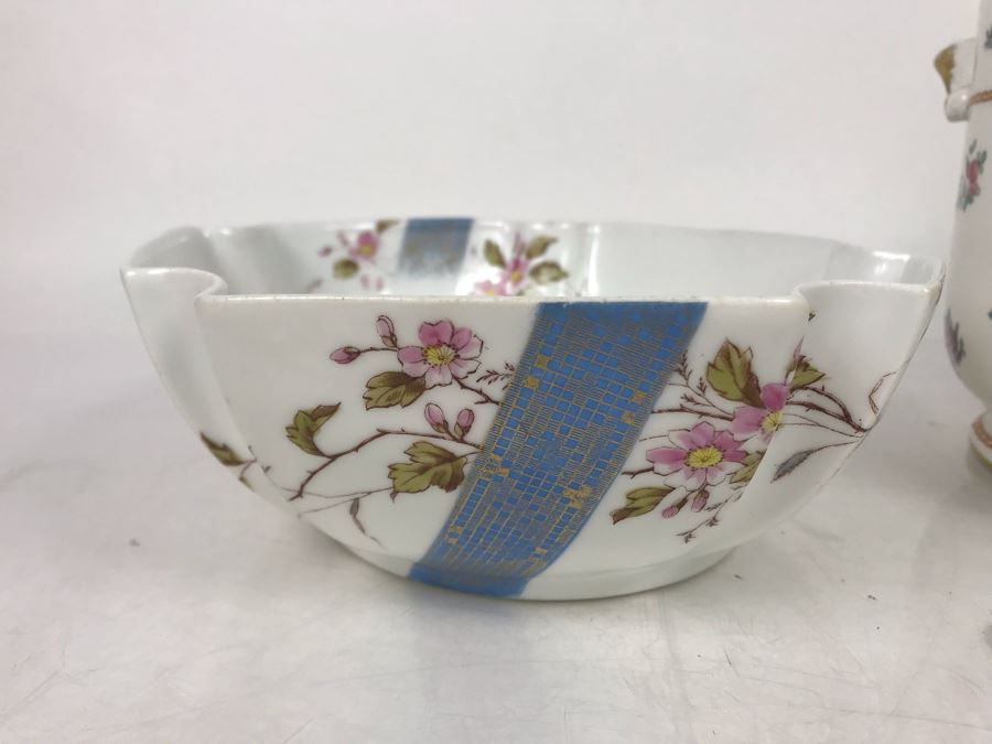JUST ADDED - Porcelaine De Paris French Porcelain Plummer Ltd Flower Pot 7R, Karlsbad BBD Bowl And Art Glass Vase 12H - FRE [Photo 8]