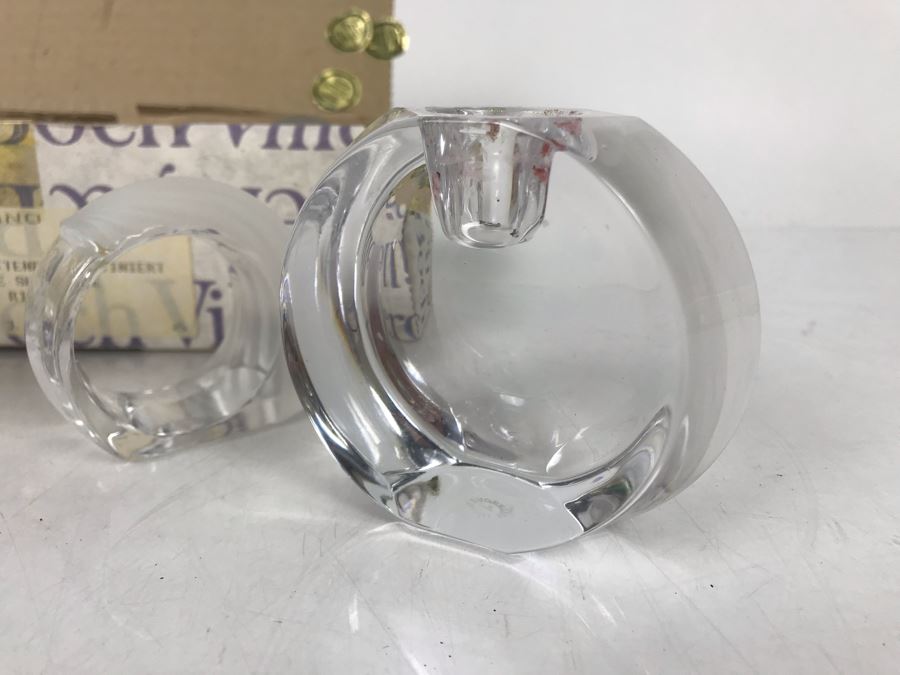 JUST ADDED - Villeroy & Bach Crystal Candle Holders And (6) Villeroy & Bach Crystal Napkin Rings - FRE [Photo 2]