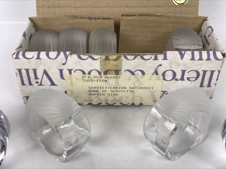 JUST ADDED - Villeroy & Bach Crystal Candle Holders And (6) Villeroy & Bach Crystal Napkin Rings - FRE [Photo 5]