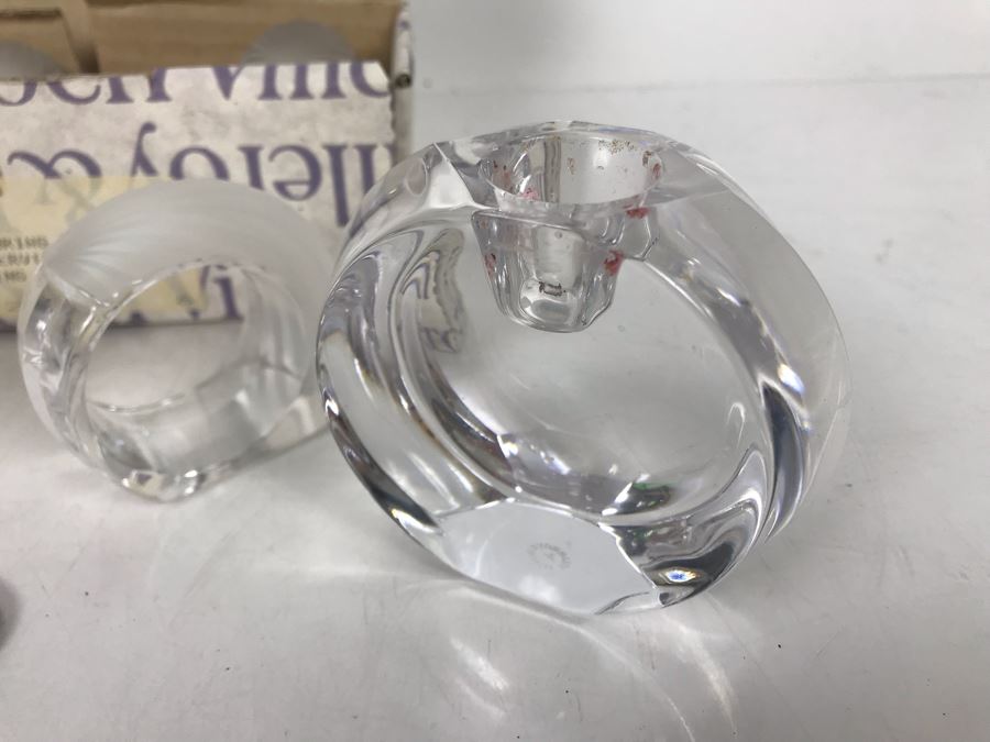 JUST ADDED - Villeroy & Bach Crystal Candle Holders And (6) Villeroy & Bach Crystal Napkin Rings - FRE [Photo 3]
