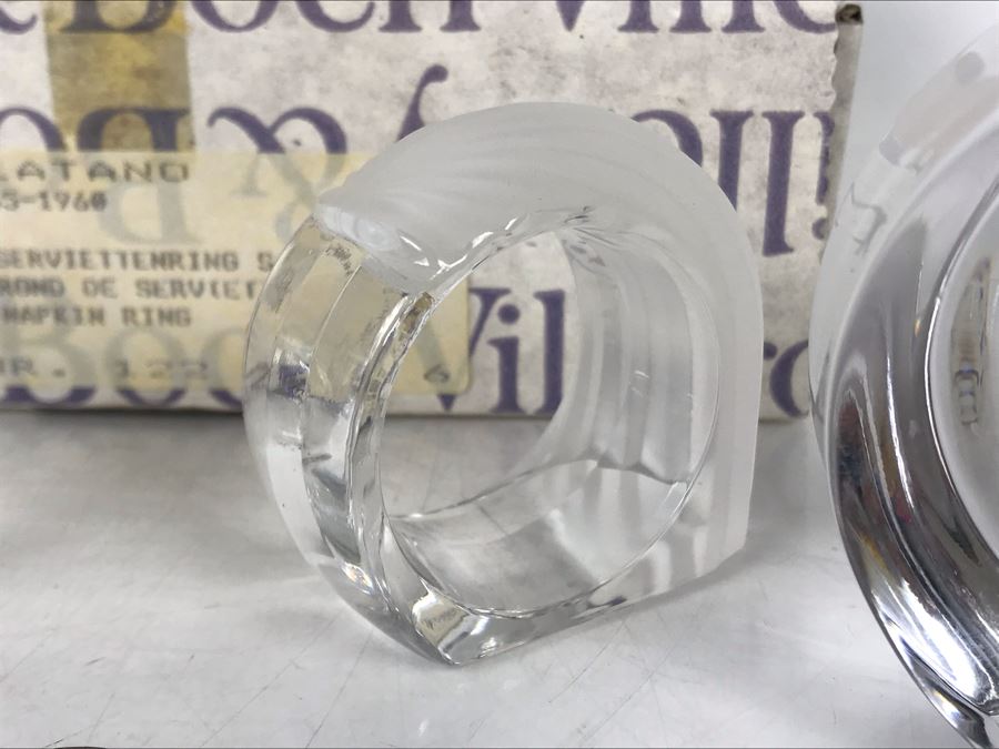 JUST ADDED - Villeroy & Bach Crystal Candle Holders And (6) Villeroy & Bach Crystal Napkin Rings - FRE [Photo 4]