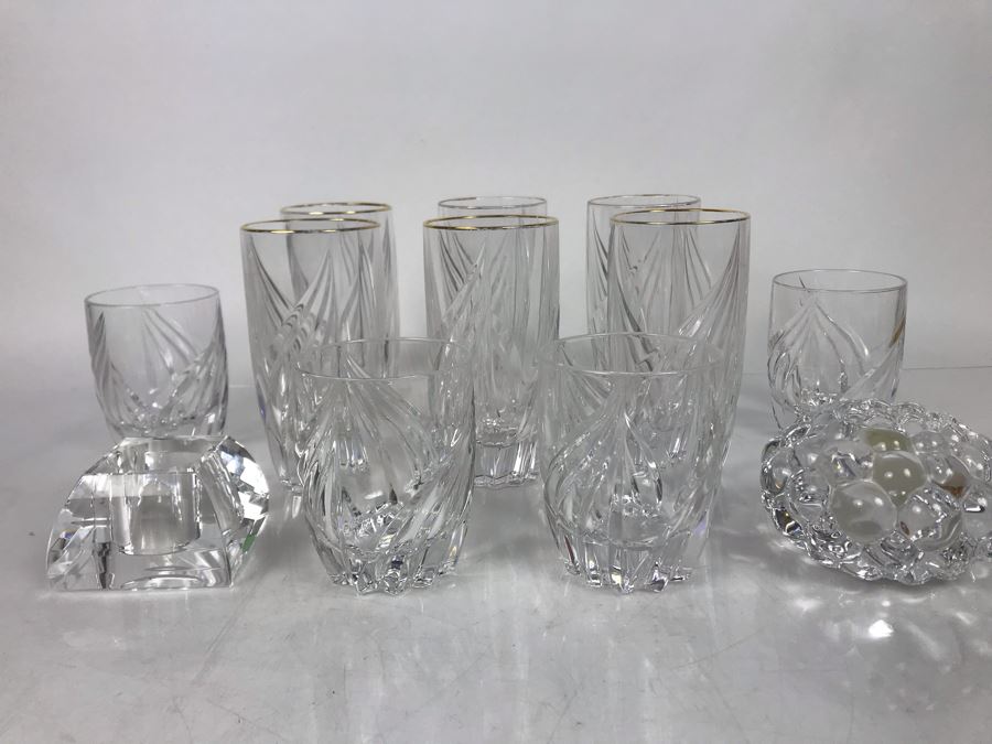 JUST ADDED - (10) Lenox Crystal Glasses, Signed Oleg Cassini Crystal ...