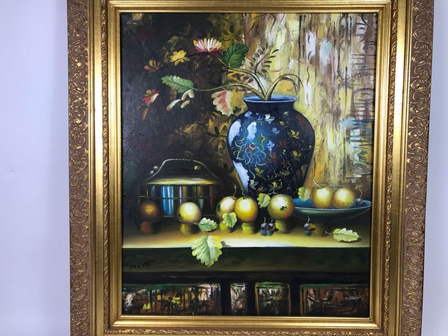 JUST ADDED - Original Oil Painting Signed MIM 27 X 31 - FRE [Photo 3]