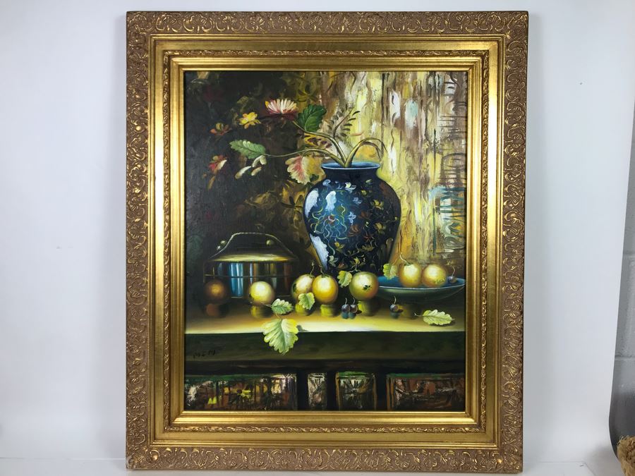 JUST ADDED - Original Oil Painting Signed MIM 27 X 31 - FRE [Photo 2]