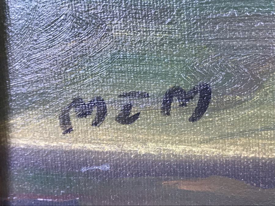 JUST ADDED - Original Oil Painting Signed MIM 27 X 31 - FRE [Photo 7]