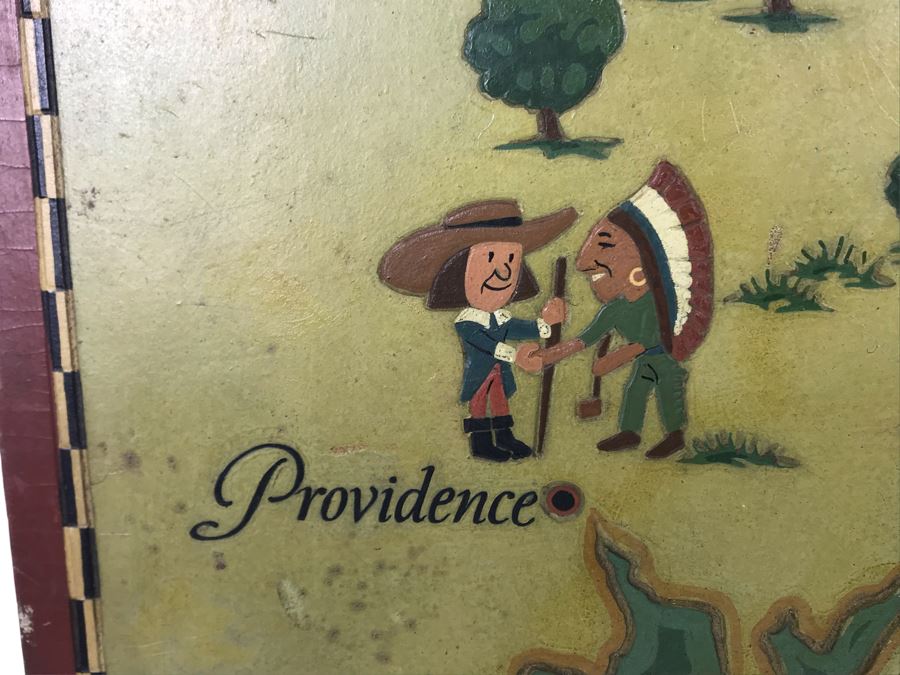 JUST ADDED - Hand Painted Vintage Map Of Cape Cod & Vicinity On Board 23 X 23 [Photo 8]