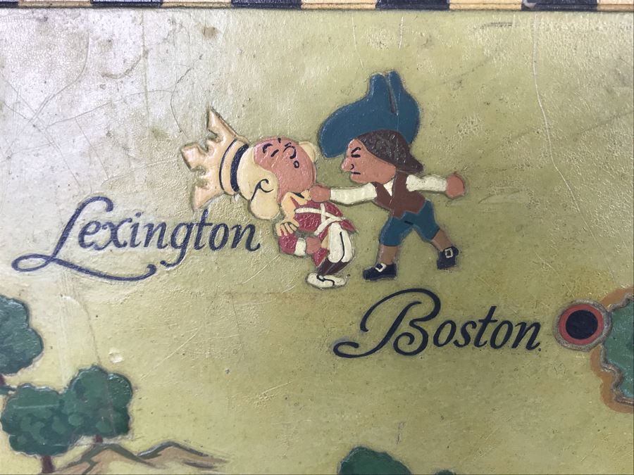 JUST ADDED - Hand Painted Vintage Map Of Cape Cod & Vicinity On Board 23 X 23 [Photo 3]