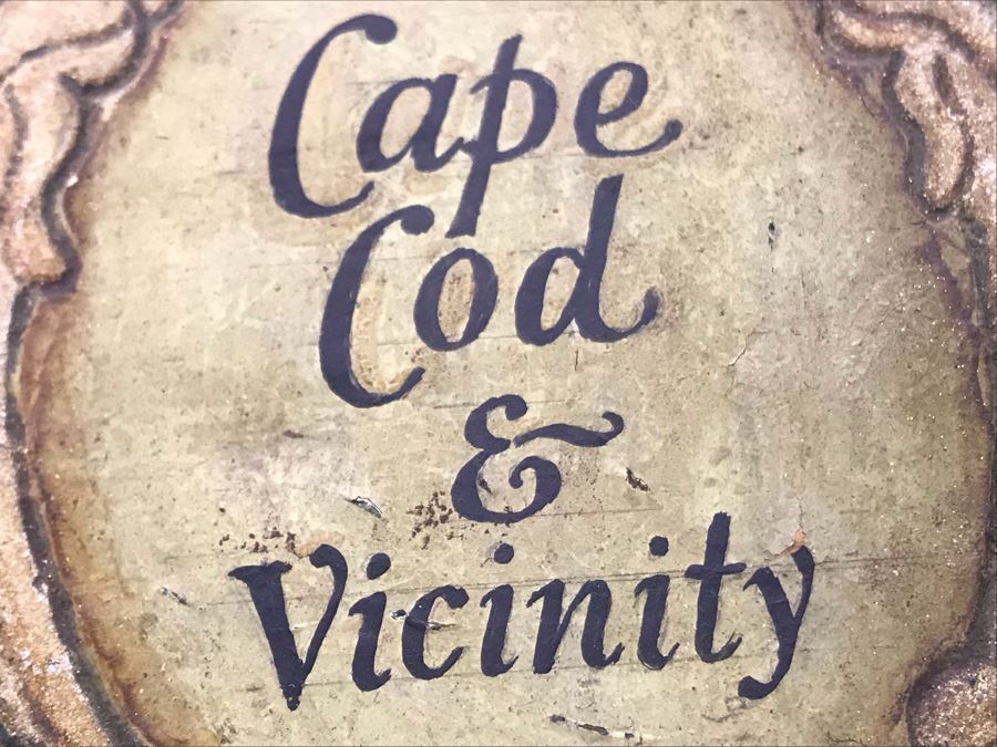 JUST ADDED - Hand Painted Vintage Map Of Cape Cod & Vicinity On Board 23 X 23 [Photo 17]