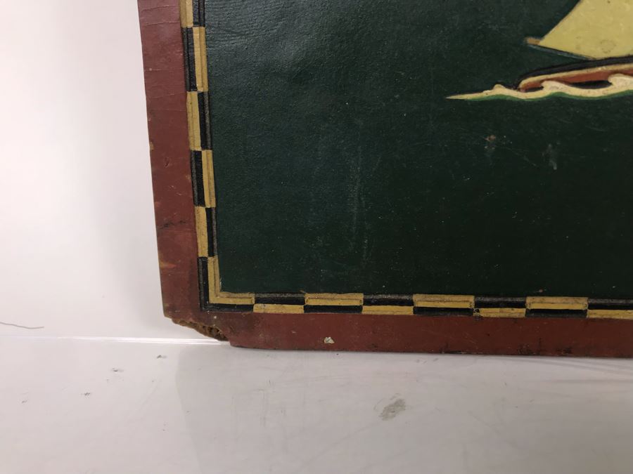 JUST ADDED - Hand Painted Vintage Map Of Cape Cod & Vicinity On Board 23 X 23 [Photo 12]