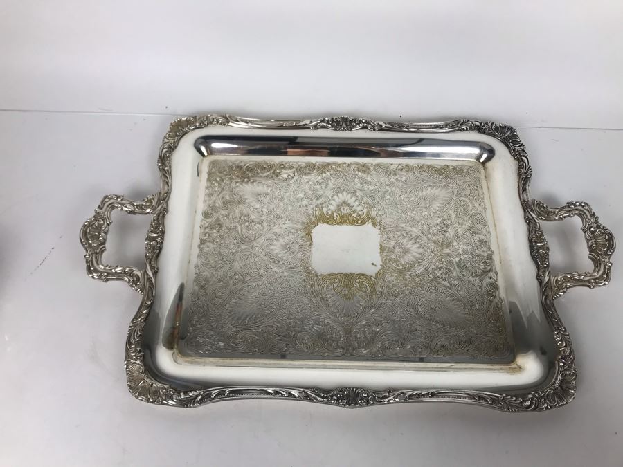 JUST ADDED - ONEIDA Silverplate Champagne Bucket And WM Rogers Silverplate Tray - FRE [Photo 6]