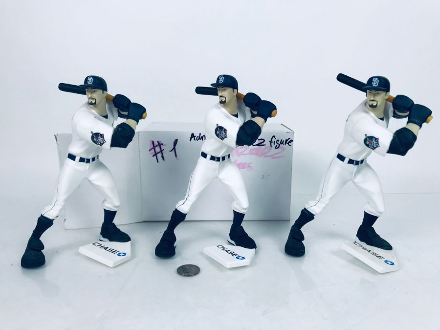 JUST ADDED - (3) Adrian Gonzalez Padres Baseball Vinyl Figurines [Photo 1]