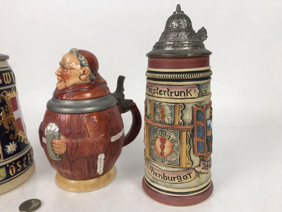 JUST ADDED - (3) Vintage Beer Steins [Photo 9]