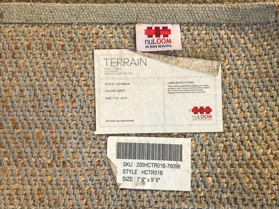 LAST MINUTE ADD - NuLoom Terrain Flatweave Rug 80% Jute, 20% Cotton 7'6' X 9'6' - CE [Photo 7]