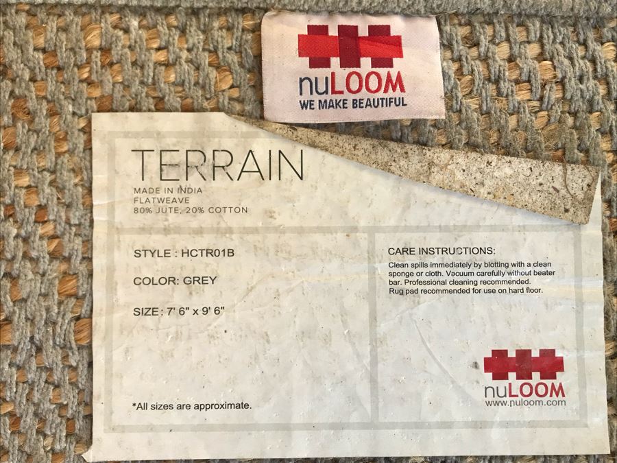 LAST MINUTE ADD - NuLoom Terrain Flatweave Rug 80% Jute, 20% Cotton 7'6' X 9'6' - CE [Photo 8]