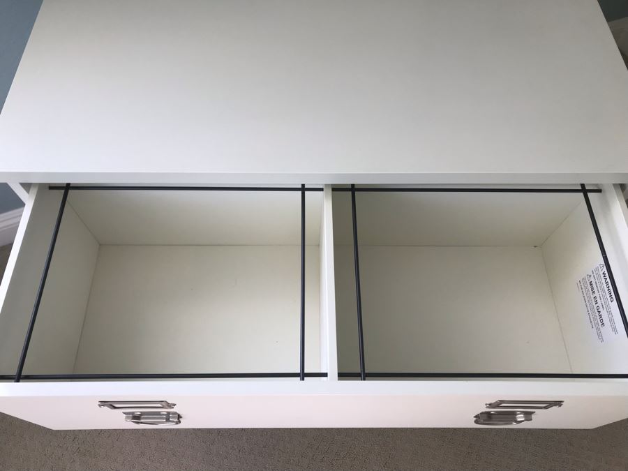 LAST MINUTE ADD - Pair Of Pottery Barn White File Cabinets 41W X 17D X 29.5H, 20.5W X 17D X 28.5H - CE [Photo 6]