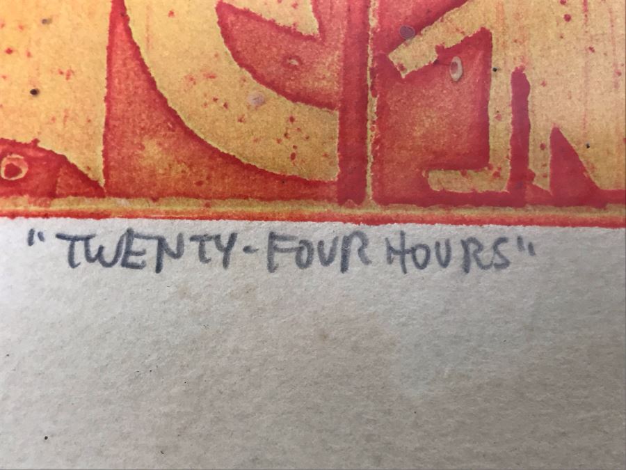 Sergio Gonzalez-Tornero (b. 1927) Chilean / American School Hand Signed 'Twenty-Four Hours' Lithograph 66 Of 100 16 X 18.5 [Photo 7]