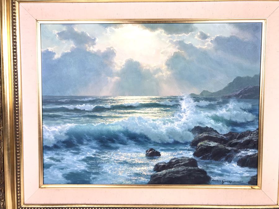 Original Oil Painting By Anton Gutknecht (1907-1988) Seascape Painting ...