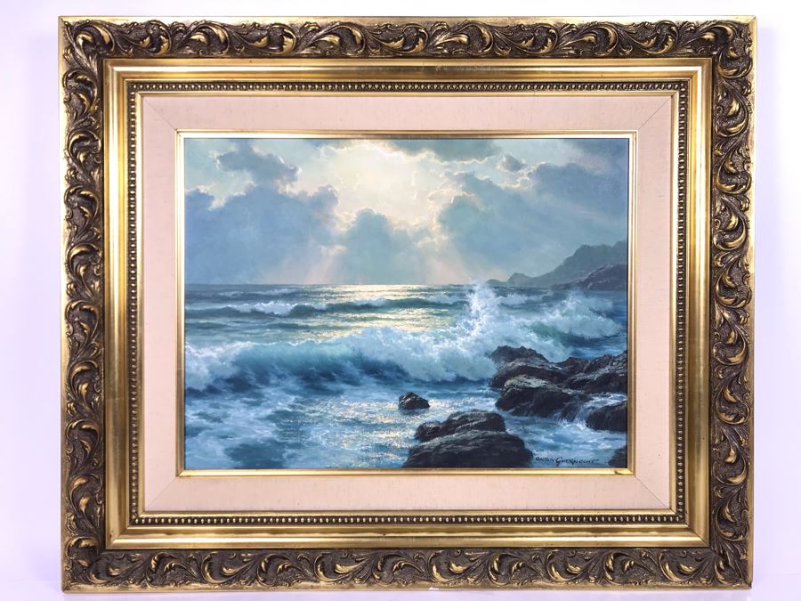 Original Oil Painting By Anton Gutknecht (1907-1988) Seascape Painting 26 X 18
