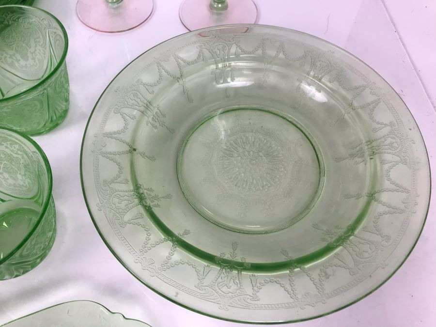 Collection Of Green Uranium Vaseline Glass [Photo 11]