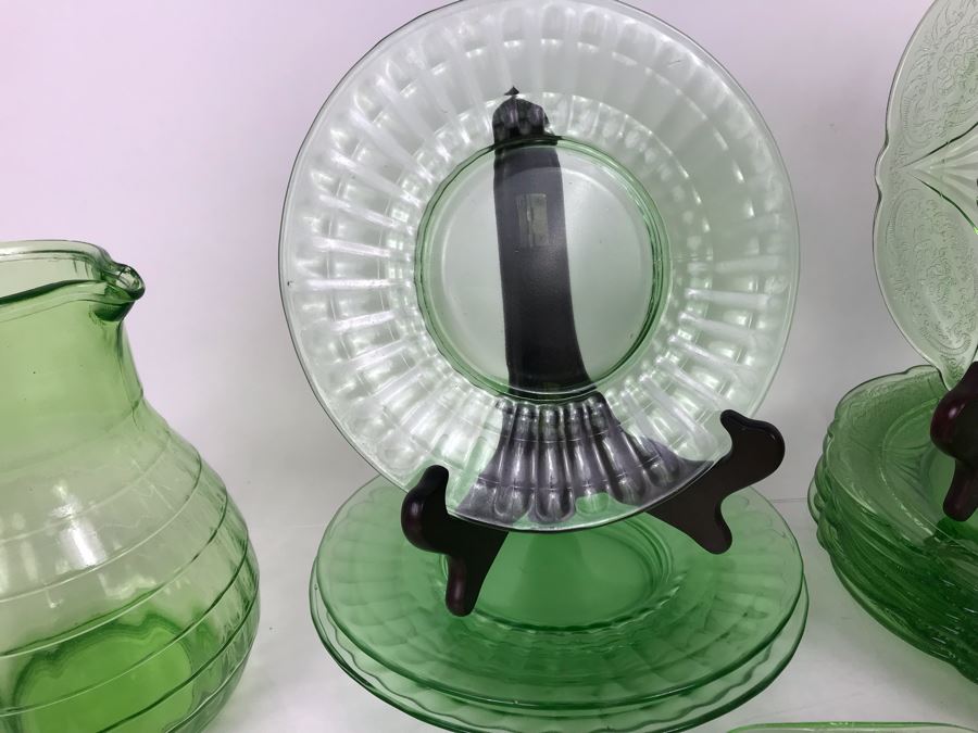 Collection Of Green Uranium Vaseline Glass [Photo 16]