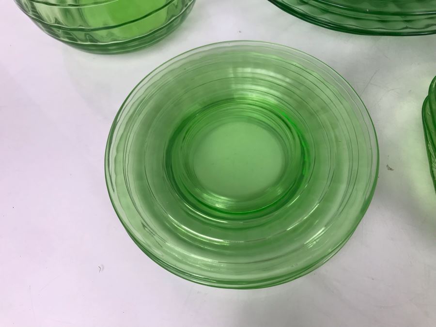 Collection Of Green Uranium Vaseline Glass [Photo 18]