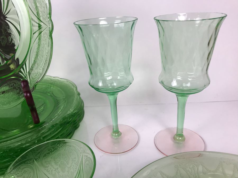 Collection Of Green Uranium Vaseline Glass [Photo 10]