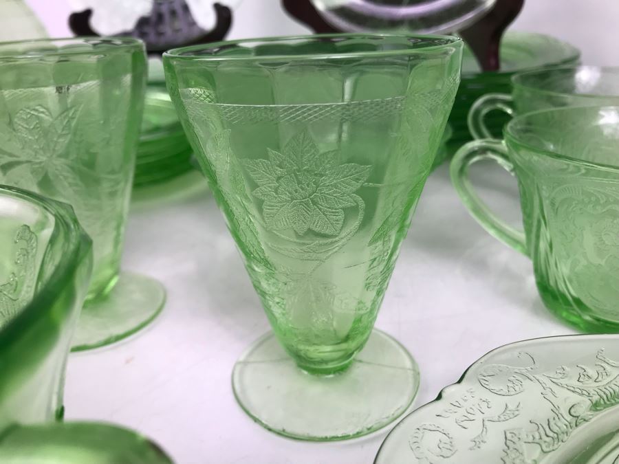 Collection Of Green Uranium Vaseline Glass [Photo 8]